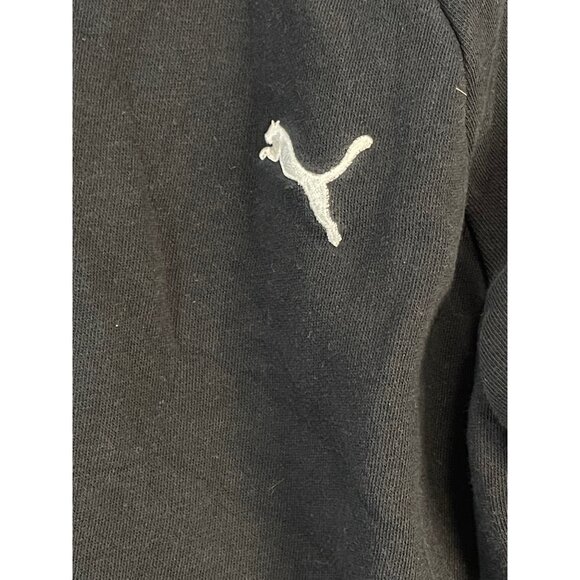 Puma sweater zip up pockets white shoulders no size tag black white medium READ - Picture 4 of 6